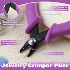 SPEEDWOX Bead Crimping Plier For 2mm & 3mm Beads And Tubes 3.5-Inch Jewelry Making Tools Bent Head Beading Crimper Tools For Small Beads Micro Tube Beads Crimper Crimping Pliers
