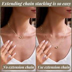 4pcs Gold Extension Chain Set for Women for Necklace, Anklet Waist, Bracelet, Extension Chain, Layering Extension for Jewelry Making - color: gold C