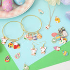 SANNIX 350pc Easter Charms for Jewelry Making - Bulk Easter Egg Bunny Rabbit Pendant Charms for Bracelet, Necklace, Earring Crafts - color: Easter Color