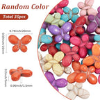 SUNNYCLUE 1 Box 35Pcs Turquoise Butterfly Beads Synthetic Gemstone Beads Bulk Random Mixed Colorful Dyed Stone Butterflies Shaped Loose Spacer Strand for Jewelry Making Bracelet DIY Craft Supplies