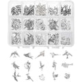 PH PandaHall 15 Style Bird Charms, 90pcs Swallow Charms Tibetan Antique Silver Animal Pendants Beads for DIY Spring Earring Necklace Bracelet Making - color: 15 Styles Bird - 90pcs