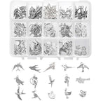 PH PandaHall 15 Style Bird Charms, 90pcs Swallow Charms Tibetan Antique Silver Animal Pendants Beads for DIY Spring Earring Necklace Bracelet Making - color: 15 Styles Bird - 90pcs