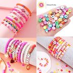 1480pcs Valentine's Day Polymer Clay Beads Charms Friendship Bracelet Necklace Earring Jewelry Making kit, Accessories for Arts Crafts DIY Birthday Gifts for Women Girls Children - color: C5#Valentine