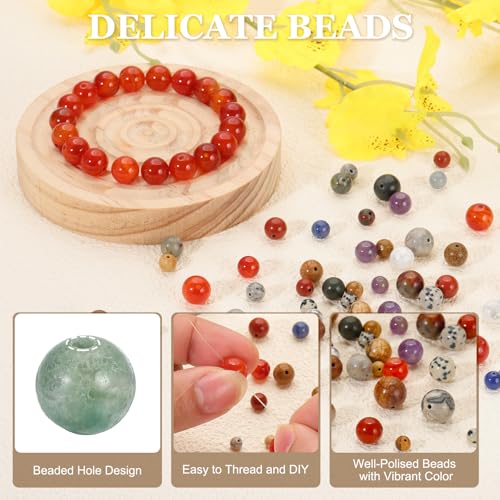 PATIKIL 6mm Indian Agate Beads, 200 Pcs Round Natural Gemstone Beads Smooth Stone Beads Turquoise Genuine Stone Beads for Bracelet Necklace Jewelry Making DIY - color: Indian Agate, size: 6mm