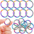 1 Inch Spring O Rings Buckles-10 Pcs Rinbow Spring Gate Rings Clasps for Purse Shoulder Bag-Round Spring Hooks Carabiner Snap Clips for Handbag Key Chains DIY Crafts - color: Rainbow Spring Rings-10pcs-1 Inch
