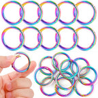 1 Inch Spring O Rings Buckles-10 Pcs Rinbow Spring Gate Rings Clasps for Purse Shoulder Bag-Round Spring Hooks Carabiner Snap Clips for Handbag Key Chains DIY Crafts - color: Rainbow Spring Rings-10pcs-1 Inch