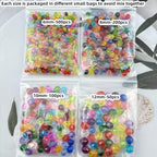 850pcs Acrylic Round Faceted Beads 6mm 8mm 10mm 12mm Faceted Round Spacer Beads for Bracelets Necklace Earring DIY Jewelry Making Craft(Mix Colors) - color: Mix Colors