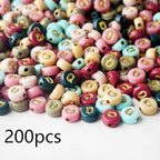 200PCS Round Letter Beads,4x7mm Colorful Acrylic Alphabet Q Beads Letter Q Beads with Letters for Bracelet Making Necklace Keychain Jewelry DIY (Letter Q) - color: Letter Q
