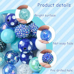 DanLingJewelry 50Pcs Random Blue Series 20mm Acrylic Round Chunky Bubblegum Large Ball Beads for Jewelry Bracelets Making - color: 50pcs - blue