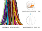 1500PCS 6mm Glass Round Beads Bulk， Imitative Jade Beads, Bracelet Loose Beads for Jewelry Making Earring, Necklaces, and DIY Crafts (6mm) - size: 6mm Mixed