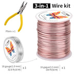 16 Gauge(1.5mm) Aluminum Wire 164 Feet(50 M) KSVZS Bendable Metal Wire for Crafts, Sculpting, Armature, Jewelry Making【3-in-1】+18 Gauge(1.0 mm) 32.8 Ft(10 M)+1 Plier(Pink) - size: 16Gauge, style: Pink