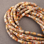 150PCs Natural Crazy Lace Agate Spacer Beads, Loose Semi Precious Flat Round Gemstone Heishi Disc Stone Beads for Beading Jewelry Making 4mm*2mm 38cm - color: Crazy Lace Agate, size: 4MM*2MM
