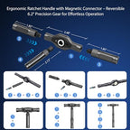 Ratcheting Screwdriver Set, 24-in-1 Multi-Bit Driver with 6.2° Fine Tooth Ratcheting Gear, S2 Steel Bits, Extended Lever Handle, Magnetic Tips, Compact Tool Kit for Home Repair & DIY - size: 24 PCS