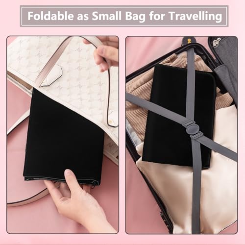 Travel Jewelry Organizer Foldable Jewelries Rolls Makeup Cosmetics Storage Bag for Earrings Rings Necklaces Bracelets with Zippered Pockets (6 Pockets)