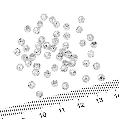BEADIA Silver Plated Laser Round Spacer Beads 4x4mm 50pcs for Jewelry Making Findings Non Tarnish - color: Silver, size: 4mm Laser