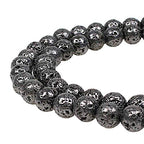 MJDCB Electroplate Black Natural Volcanic Lava Stone Round Loose Stone Beads DIY for Jewelry Bracelet Making (6mm) - color: Black Lava, size: 6mm