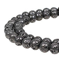 MJDCB Electroplate Black Natural Volcanic Lava Stone Round Loose Stone Beads DIY for Jewelry Bracelet Making (6mm) - color: Black Lava, size: 6mm