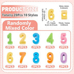FASHEWELRY 20Pcs Colorful Large Number Beads 22mm Big Number 0-9 Beads Iridescent 3D Large Hole Slider Bead for Friendship Bracelets Keychains Pens Making - color: 0Colorful Number