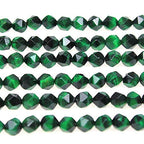 MJDCB Best Sellers Natural Stone Beads Faceted Polygon Green Tiger Eye Crystal Energy Stone Healing Power for Jewelry Making(8mm) - color: Green Tiger Eye