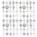 WOCRAFT 60pcs Antique Silver Cross Bracelet Charms for Jewelry Making Sets DIY Necklace Bracelet Keychain Crafting Charms Kit Craft Supplies (SN905) - color: Antique Silver, size: Cross Charms