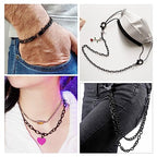 Craftdady 16.4 ft Aluminum Curb Chain 13.5x8mm Twisted Black Chain Unwelded Hanging Chain Link Necklace Chain with Spool for DIY Crafts Jewelry Making - color: Black, 13.5x8mm