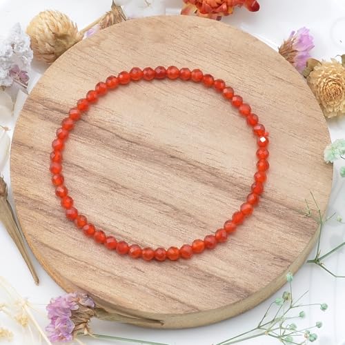 MASSIVE BEADS Natural Genuine Gemstone Beads Healing Crystal Chakra Reiki Jewelry Faceted Round Beads Bracelets 3mm - color: Carnelian