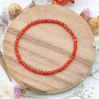 MASSIVE BEADS Natural Genuine Gemstone Beads Healing Crystal Chakra Reiki Jewelry Faceted Round Beads Bracelets 3mm - color: Carnelian