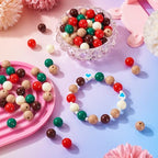 100 Pcs 11.5-12mm Bubblegum Beads Opaque Acrylic Chunky Loose Spacer Round Focal Beads for Jewelry Making Bracelet Necklace Keychain Craft Art Making,Hole:1.8mm,Antique White - color: Antique White