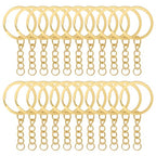 20Pcs Keychain Key Ring with Chain Bulk Split Key Chain,1.1 Inch Key Chains Parts with Open Jump Ring Connector for Jewelry Making Crafts (Gold) - color: 20Pcs Gold