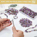 1000pcs 4/6/8mm Purple Color Briolette Crystal Glass Beads for Jewelry Making Supply,Round Rondelle Faceted Spacer Beads,Crystal Beads for Bracelets Necklaces DIY Crafts - color: Purple