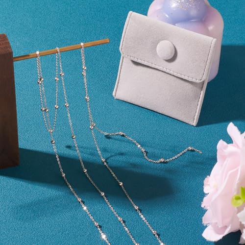 Elecrelive 3.28Ft 925 Sterling Silver Satellite Chains 1.2mm Fine Cable Chains Permanent Jewelry for Women Men Minimalist Necklace Bracelet Making - color: Silver, 1.2mm