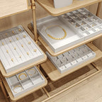 Premium White PU Leather Jewelry Organizer Tray - 12 Grids Display Tray for Earrings, Rings, Bracelets, Necklaces - Dresser & Countertop Storage (35x24cm) - Elegant Jewelry Display for Retail - size: 12 Grid
