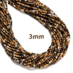 JM Design 3mm 122Pcs Multi-Color Mixed Gemstone Smooth Round Beads, 15" Strand Gemstone Loose Spacer Stone Beads for Jewelry Making Craft DIY Necklace - size: 3mm