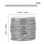 [66 Feet/ 20M] Stainless Steel Chain Bulk, 3.0mm 304 Stainless Steel Chains Flat Cable Link Chain Bulk for Jewelry Making DIY Craft - color: Stainless Steel, size: 3.0mm width