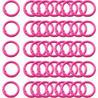 Carabiner Clip 48Pcs Rose Metal Key Ring Clip Circle Keychain Rings Bulk Spring O Ring Round Cute Carabiner Spring Snap Hook Key Chain Clips for DIY Keychain Bag Charm Handbag Purse Dog - color: Rose