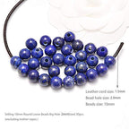 AD Beads Natural Gemstone 10mm Round Loose Beads Big Hole 2mm Sized 30pcs (Lapis) - color: Lapis blue