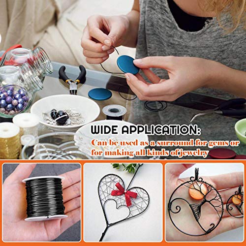 Anezus Craft Wire - Tarnish Resistant Copper Beading Wire for Jewelry Making Supplies (Black, 18 Gauge) - color: Black