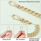 PH PandaHall Purse Extender, 2 Pack 7.8 Inch Golden Aluminum Bag Flat Chain Strap with Alloy Swivel Clasps Handbag Chain Straps Metal Bag Strap Replacement Purse Clutches Handles - color: Golden, size: 7.8 Inch