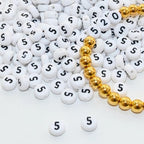 Looconi 300pcs Number Beads 5 Plastic Beads for Jewelry Making - color: Number5, size: 7x4mm