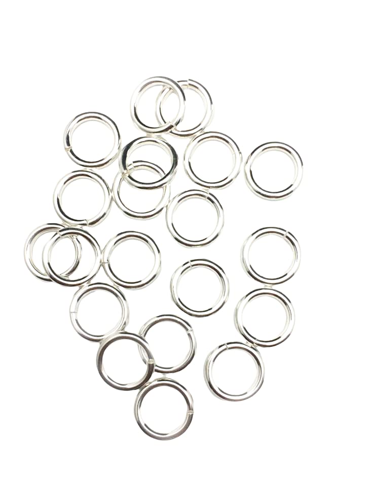 20pcs 925 Sterling Silver Open Jump Rings, 16 Gauge 8.5mm OD/6.0mm ID Made in USA by CRAFT WIRE - size: 8.5mm OD/6.0mm ID