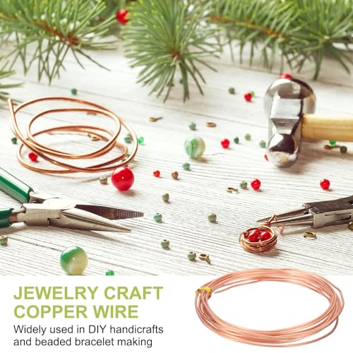 PATIKIL 99.9% Pure Copper Wire for Jewelry Making, 14 Gauge (1.6mm) Copper Craft Wire 9.8 Feet Beading Jewelry Making Supplies for Crafting Wreath Electroculture Gardening - size: 14 Gauge x 9.8 Feet