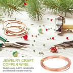 PATIKIL 99.9% Pure Copper Wire for Jewelry Making, 14 Gauge (1.6mm) Copper Craft Wire 9.8 Feet Beading Jewelry Making Supplies for Crafting Wreath Electroculture Gardening - size: 14 Gauge x 9.8 Feet