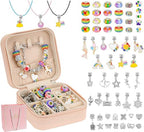 Hysagtek Charm Bracelet Making Kit - 66 Pcs DIY Jewelry Making Kit Bracelet Making Kit Beads Necklace Crafts for Teen Girls with Portable Bracelet Organizer Box, Rainbow - color: Pink