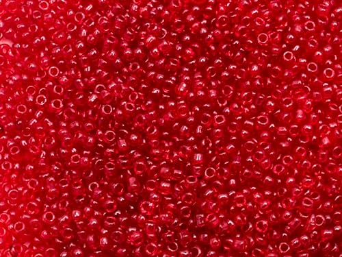 Seed Beads Size:11/0 50 gr / 1.76 oz (Cherry Red Trasluscent) - color: Cherry Red Trasluscent