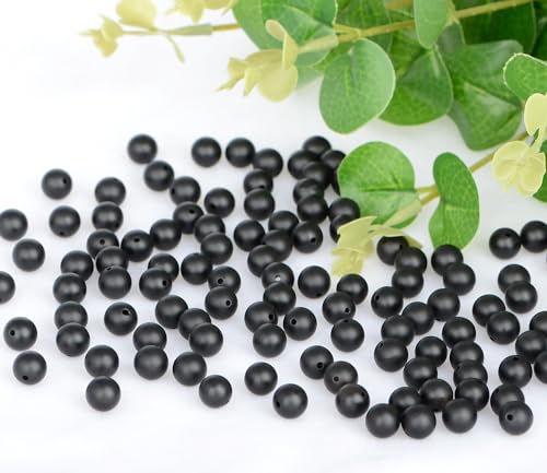 4mm 200pcs Natural Stone Round Beads Matte Black Onyx Genuine Stone Beading Loose Gemstone DIY Charm Smooth Beads for Bracelets Necklaces Earrings Hole Size 1mm (Matte Black Onyx 4mm) - color: Matte Black Onyx, size: 4mm