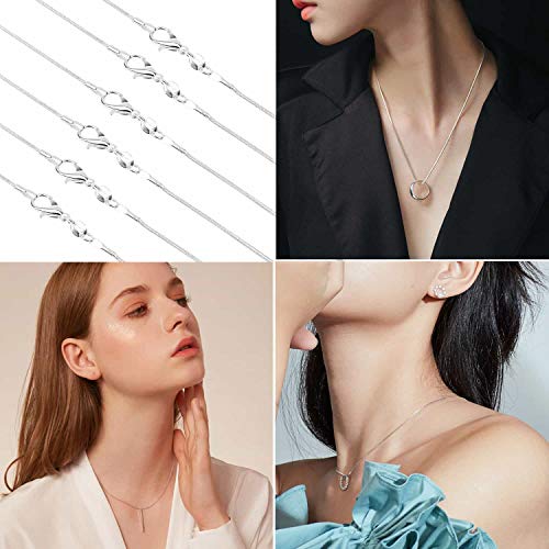 PAXCOO 25 Pack Chains for Jewelry Making, Necklace Chains Bulk Silver Plated Snake Chains for Necklace Jewelry Making, 1.2 mm - size: 22 Inches