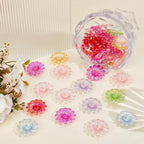 1 Box 100PCS Flower Bead Caps with Large Holes Ab Color Transparent Acrylic Floral Plastic Flowers Spacer Loose Beads Charm Bulk for Adults Jewelry Making Necklaces Bracelets DIY Crafts
