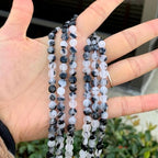 Adabele 15 Inch Natural Black Rutilated Quartz Gemstone 6mm Faceted Flat Round Coin Loose Beads Gem Stone Spacer (59-64pcs) for Jewelry Making GZ13-5 - color: Black Rutilated Quartz, size: 15 Inch/1 Strand