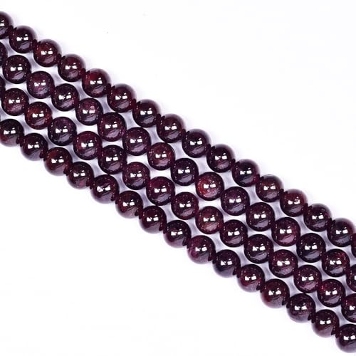 6mm Garnet Stone Beads Natural Crystal Gemstone Round Loose Beads for DIY Jewelry Making 15"/Strand - color: Garnet, size: 6mm