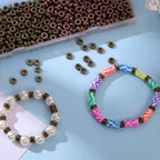 Batiyeer 800 Pcs 6mm Flat Spacer Beads for Jewelry Making, Rondelle Disc Beads Bulk, Gold & Mixed Color Bead Spacers for Bracelets Necklaces DIY Crafts (Old Red Bronze,Copper) - color: Old red bronze,Copper